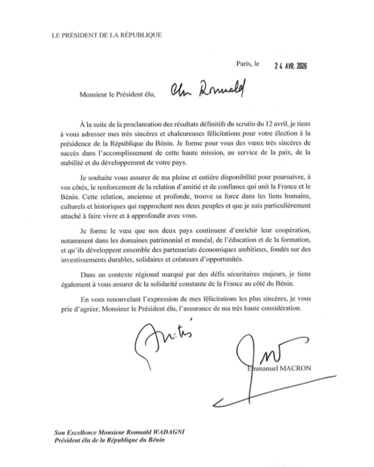 Discussion entre responsables français et béninois sur la coopération économique