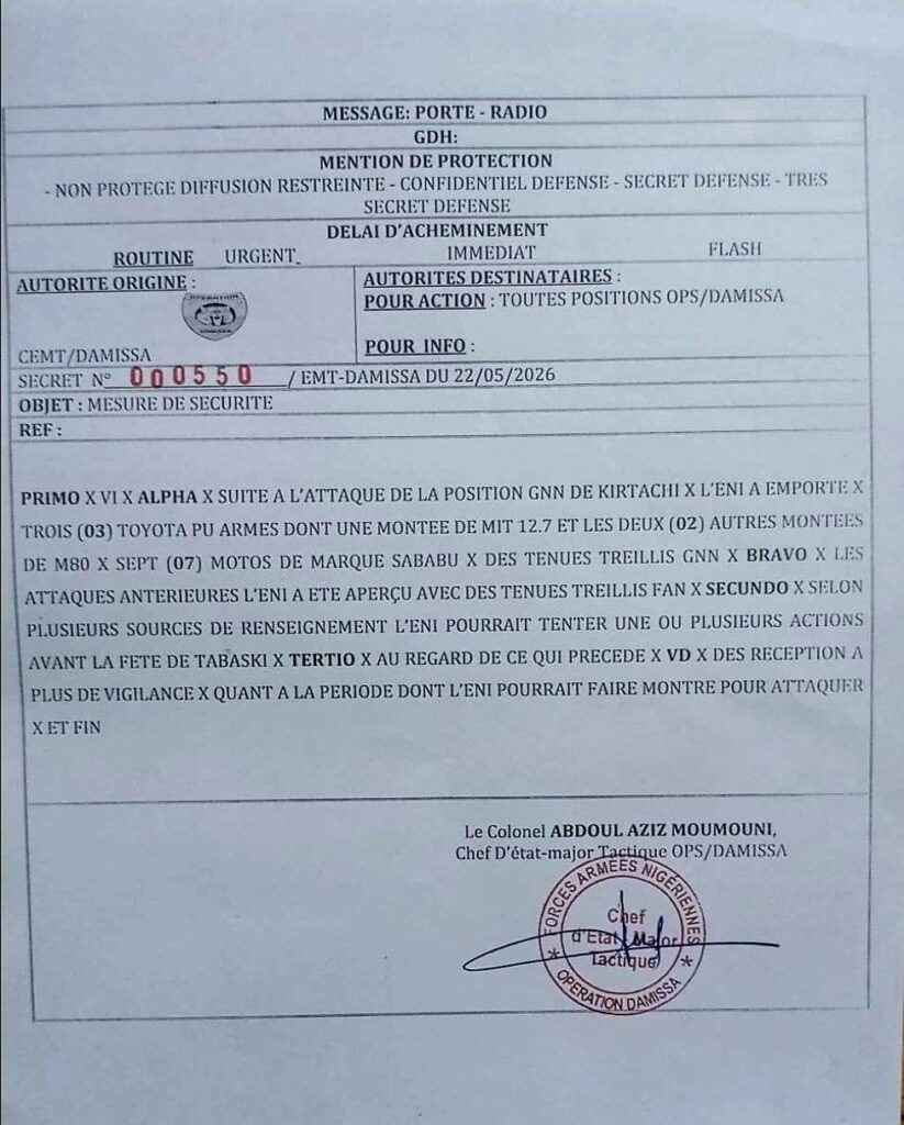 Niger : le document « secret défense » de Kirtachi révèle l&rsquo;arsenal du JNIM