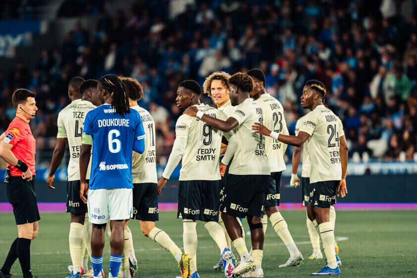 Action de match entre l'AS Monaco et Strasbourg