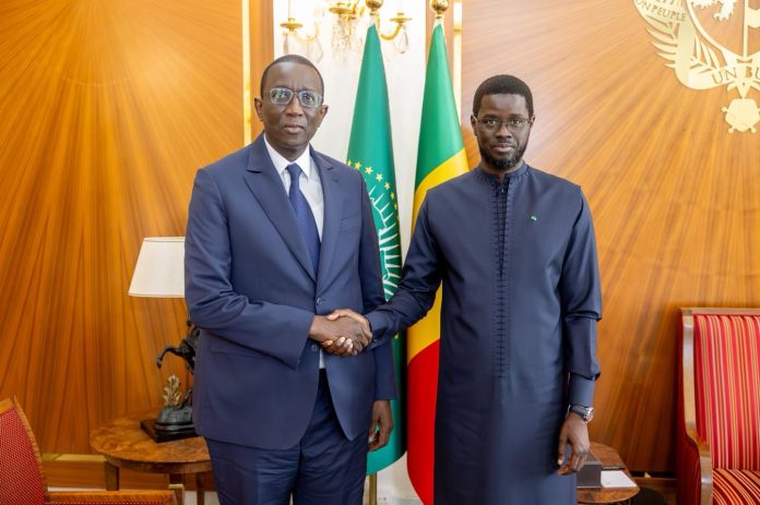 Président Bassirou Diomaye Faye et Amadou Ba lors d'une audience