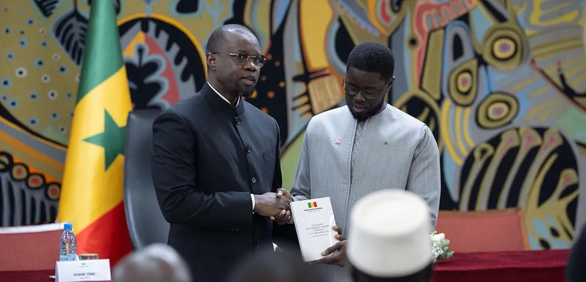 Ousmane Sonko lors de son élection à la présidence de l'Assemblée nationale du Sénégal