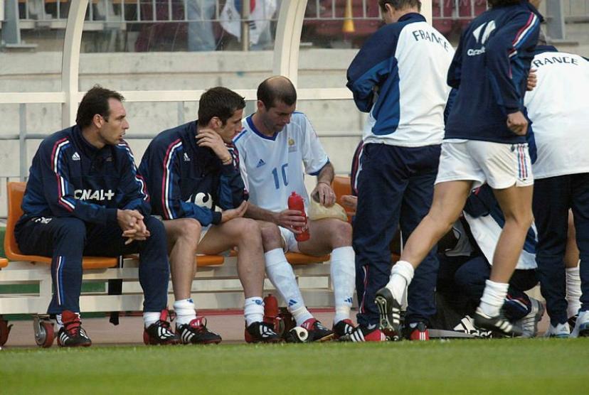 Zinedine Zidane blessé à la cuisse contre la Corée du Sud en 2002