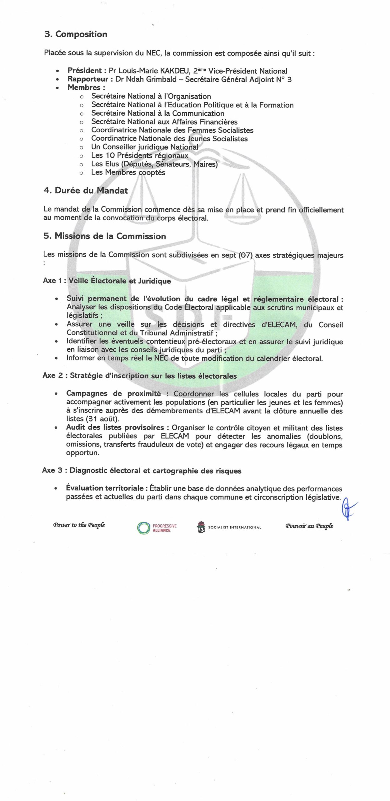 Détail de la réunion du Comité exécutif national