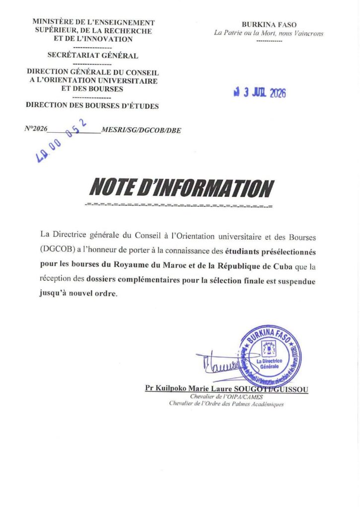 Burkina Faso : la fin des bourses pour le Maroc, un coup dur pour la jeunesse sous le régime Traoré