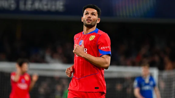 Gonçalo Ramos, attaquant portugais du PSG, lors d'un match