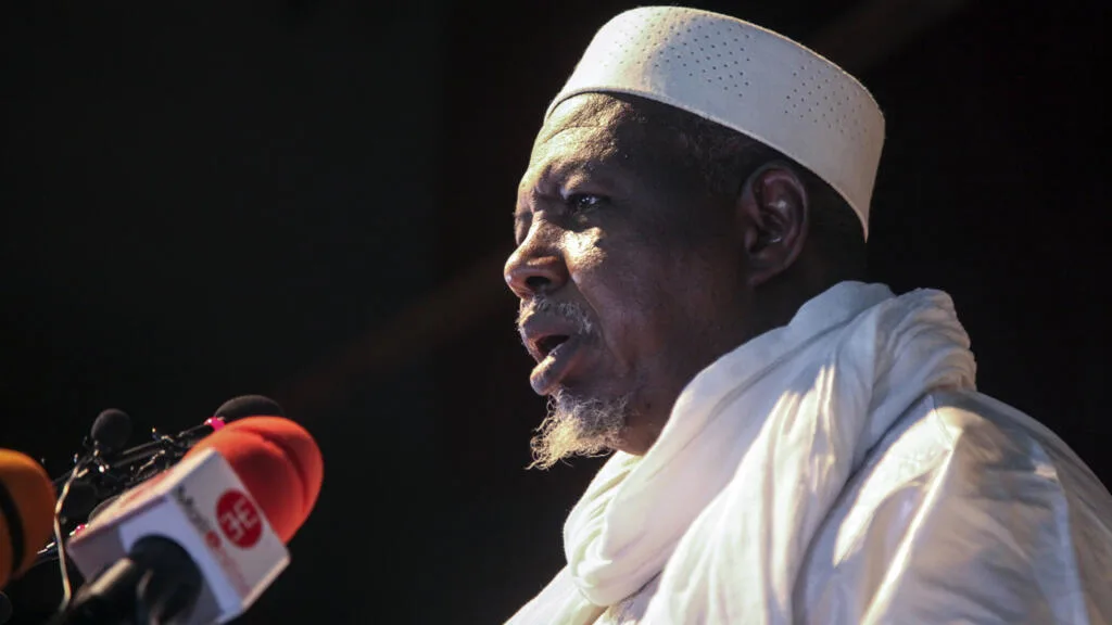 Portrait de Hamma Ag Mahmoud lors d’une déclaration publique