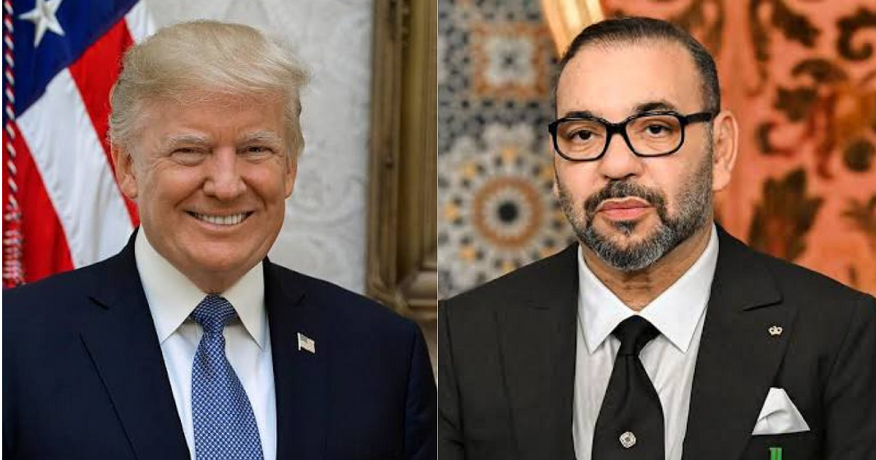 Donald Trump et le Roi Mohammed VI lors d'une réunion diplomatique