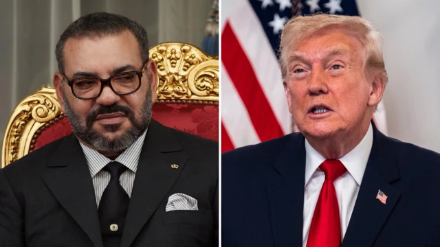 Le roi Mohammed VI et Donald Trump lors d'un sommet diplomatique