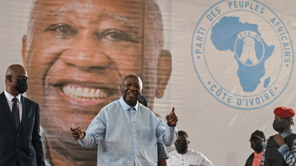 Laurent Gbagbo, président du Parti populaire africain de Côte d'Ivoire, lors du premier congrès de son parti à Abidjan en mai 2026