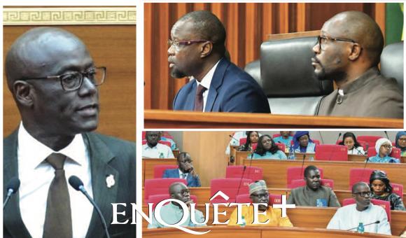 Ousmane Sonko lors d'une session à l'Assemblée nationale